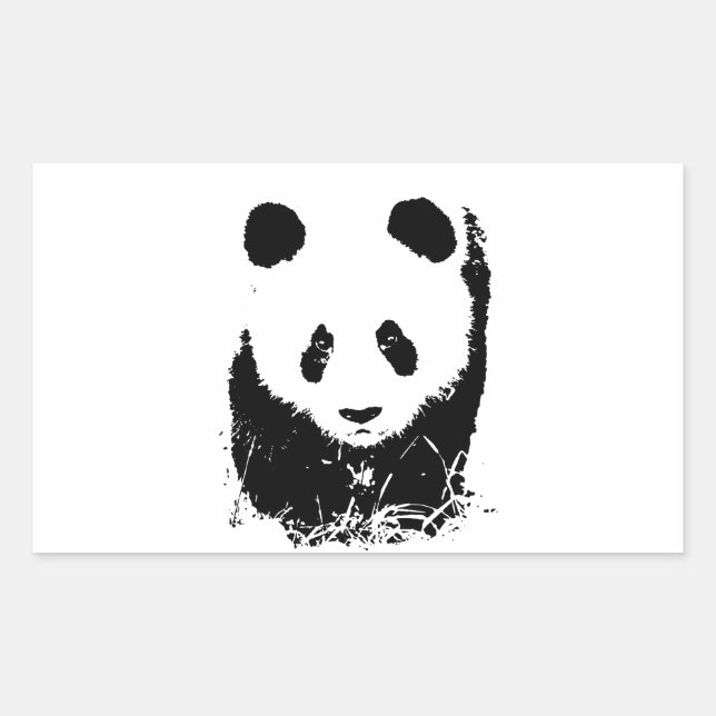 Panda Rektangulärt Klistermärke (Framsida)