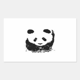 Panda Rektangulärt Klistermärke