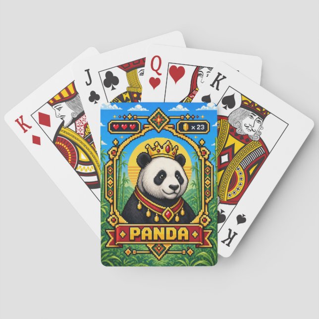Panda Retro 8-Bit Pixel Art Casinokort (Baksidan)
