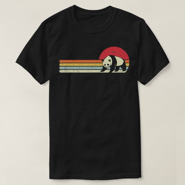 Panda Retro Stil T Shirt (Design framsida)