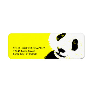 panda. returadress etikett