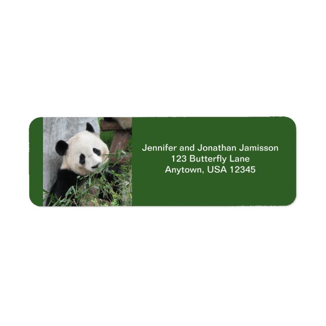 Panda-Returetiketter, Grönt Returadress Etikett (Framsidan)