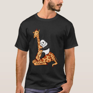 Panda ridande giraff t shirt
