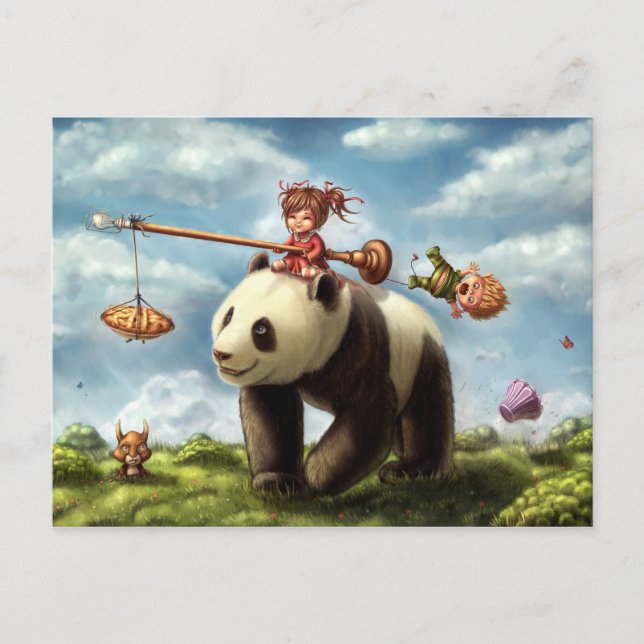 Panda Ride Vykort (Framsida)