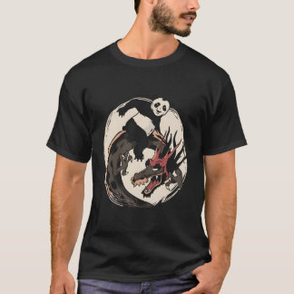 Panda Riding China Dragon T Shirt
