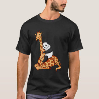 Panda Riding Giraffe T Shirt