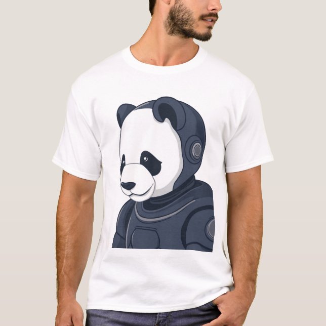 Panda Robot Illustration - Sci-Fi Graphic T-Shirt (Framsida)
