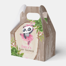 Panda Rosa Tutu Wood Girl Baby Shower Presentaskar