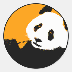 Panda. Runt Klistermärke