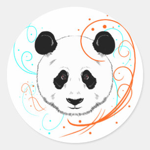 Panda Runt Klistermärke