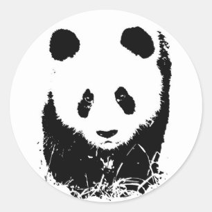 Panda Runt Klistermärke