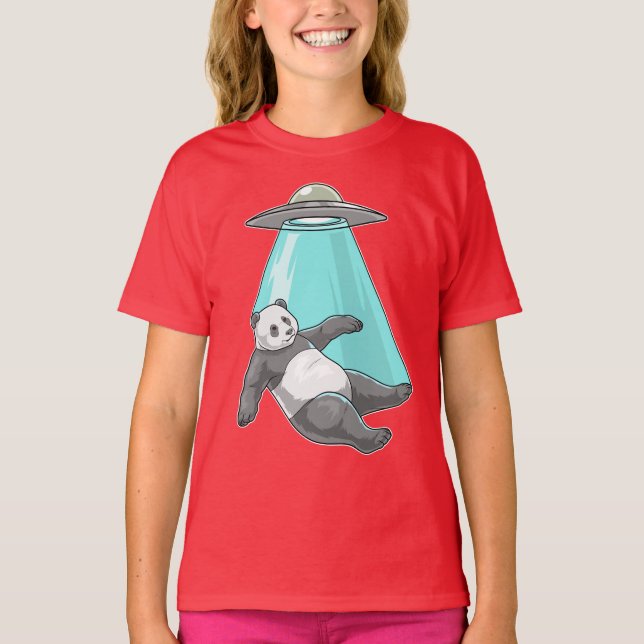 Panda Rymdskepp T Shirt (Framsida)