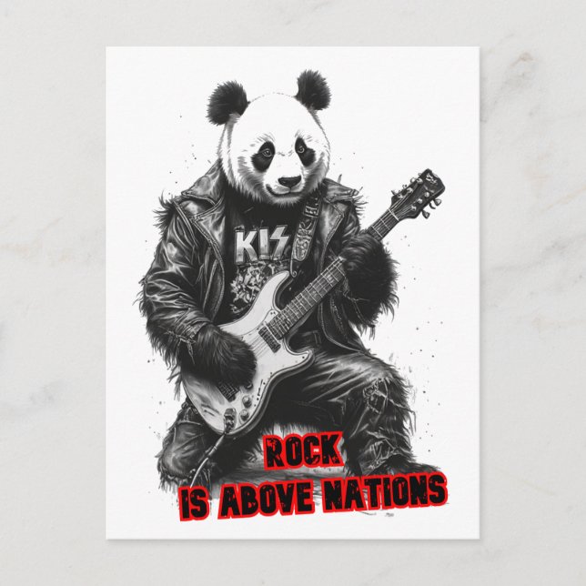 Panda säger: Rock är ovanför Nationer på en Helg Vykort (Framsida)