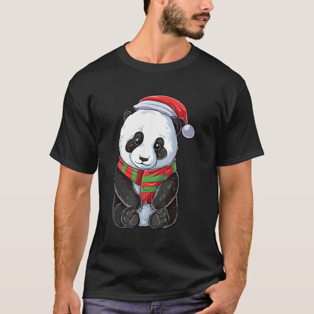 Panda Santa Bear T Shirt (Framsida)