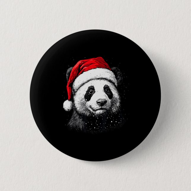 Panda Santa Hat Funny Panda Lovers Christmas Xmas  Knapp (Framsida)