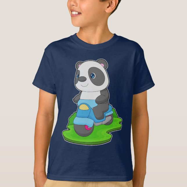 Panda Scooter T Shirt (Framsida)