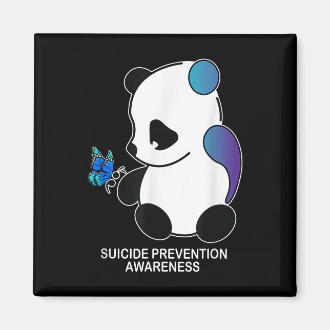 Panda Semiolon Butterfly Suicide Prevention Medvet Magnet (Framsidan)