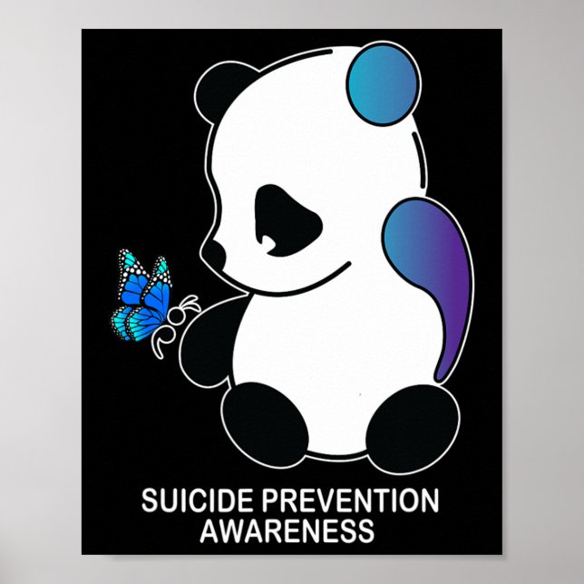 Panda Semiolon Butterfly Suicide Prevention Medvet Poster (Framsidan)