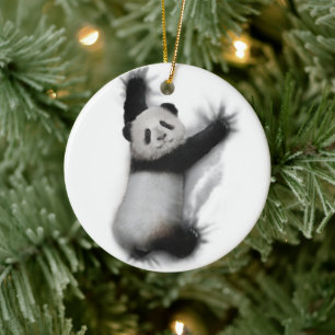 Panda Shirt Humous Graphic Animal T-Shirt Gifts Julgransprydnad Keramik