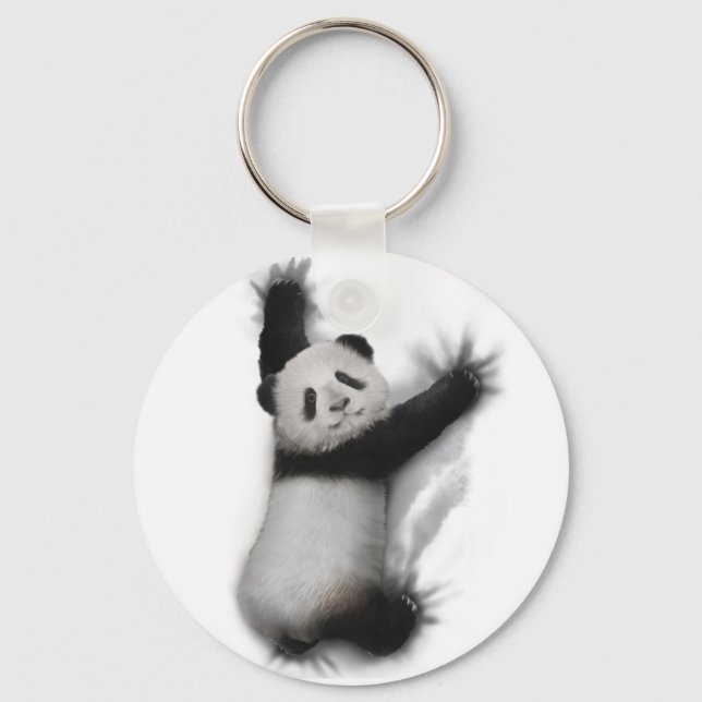 Panda Shirt Humous Graphic Animal T-Shirt Gifts Nyckelring (Framsida)