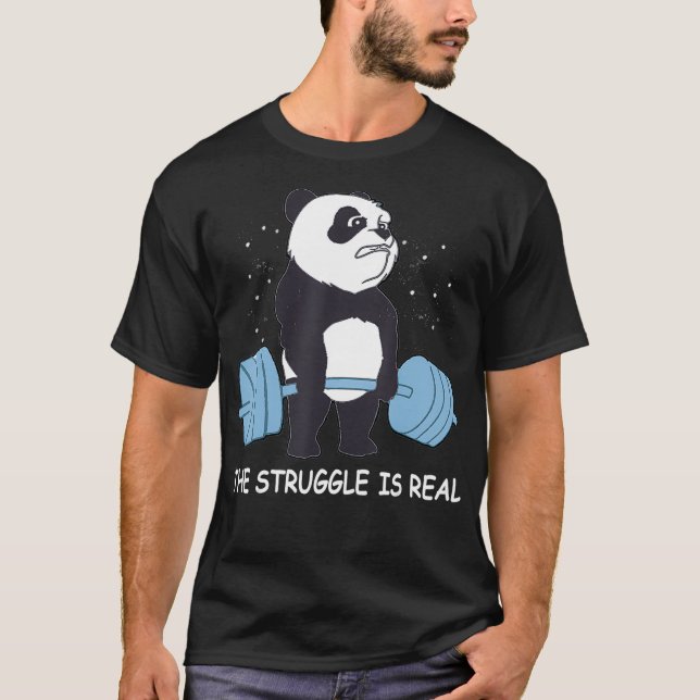 Panda Shirt.. Kampen är verklig skjut. T Shirt (Framsida)