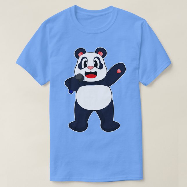 Panda Singer Microphone T Shirt (Design framsida)