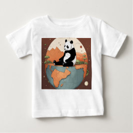 Panda Sitta överst på planeten Jorden: Illustratio T Shirt