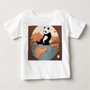 Panda Sitta överst på planeten Jorden: Illustratio T Shirt
