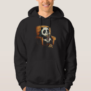 Panda sitter på soffan och äter popcorn hoodie