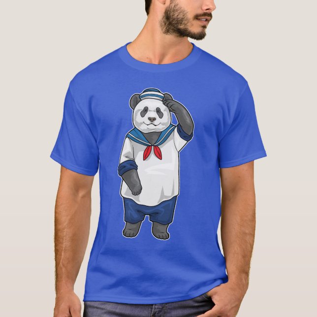Panda Sjöman Sjöman hatt T Shirt (Framsida)