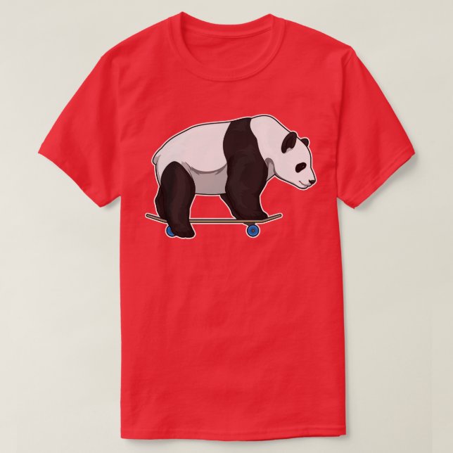 Panda Skater Skateboard T Shirt (Design framsida)