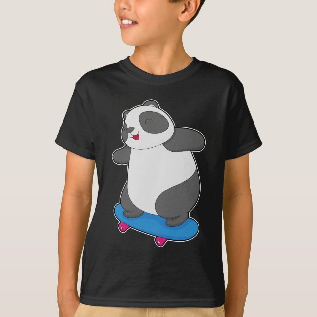 Panda Skater Skateboard T Shirt (Framsida)