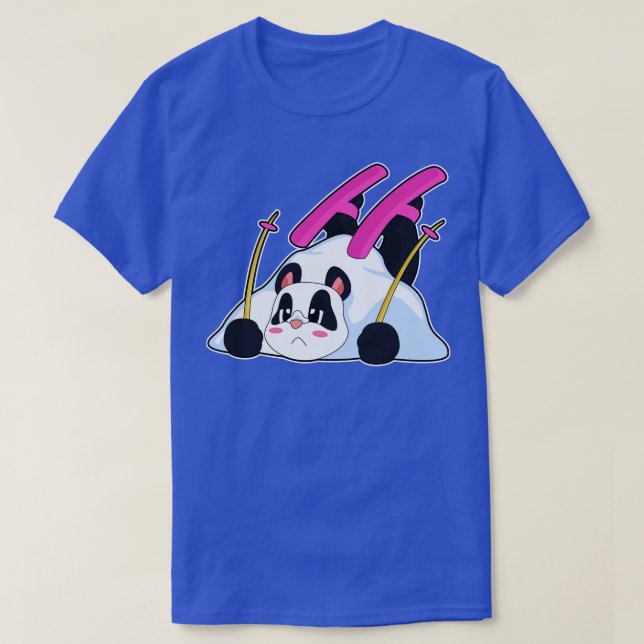 Panda Skier Ski T Shirt (Design framsida)