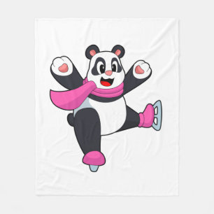 Panda skridskoåkning skridskor fleecefilt