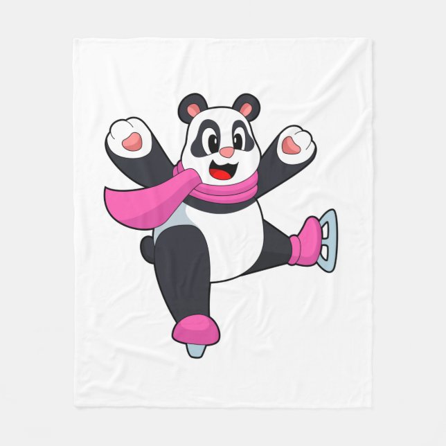 Panda skridskoåkning skridskor fleecefilt (Framsidan)