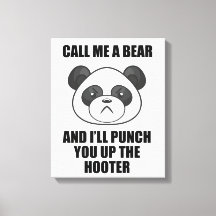 Panda Slår Kanvastryck (Iris Wildthyme)