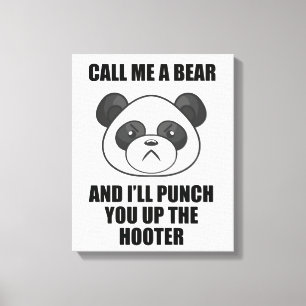 Panda Slår Kanvastryck (Iris Wildthyme)