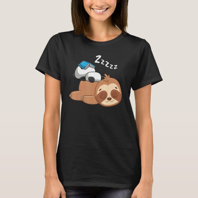 Panda Sleeping Sloth Lazy Sloths Animal Graphic T Shirt (Framsida)