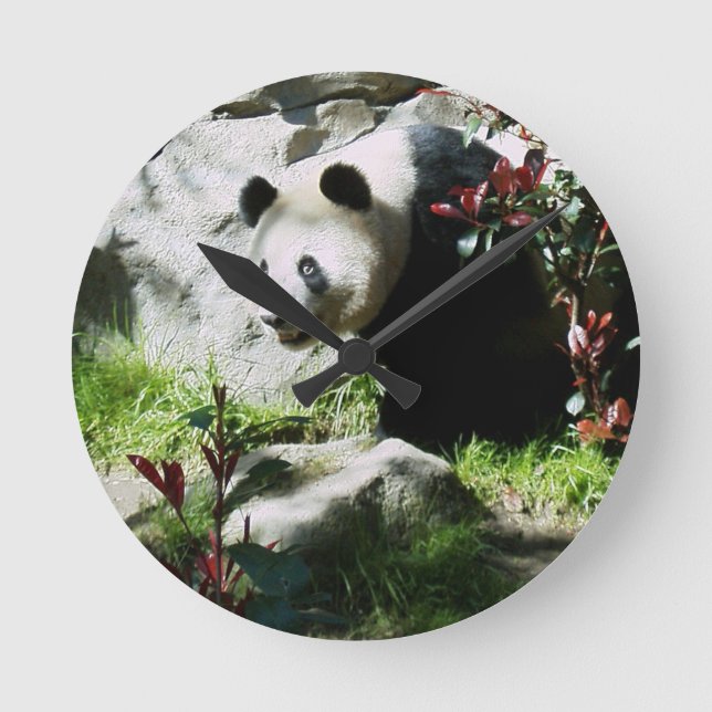 Panda Smile Wall Clock Rund Klocka (Framsida)