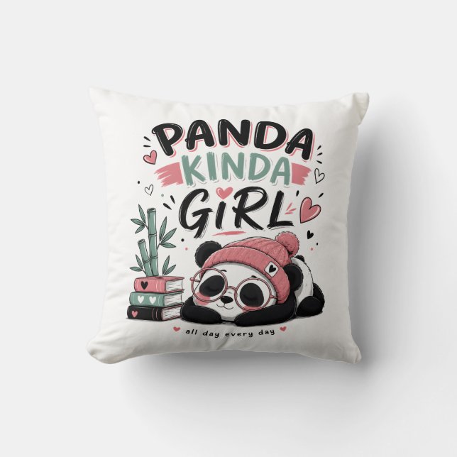 Panda Snälla Tjej Söt Panda Kudde (Framsida)