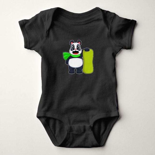 Panda Snowboard Winter sport T Shirt (Framsida)
