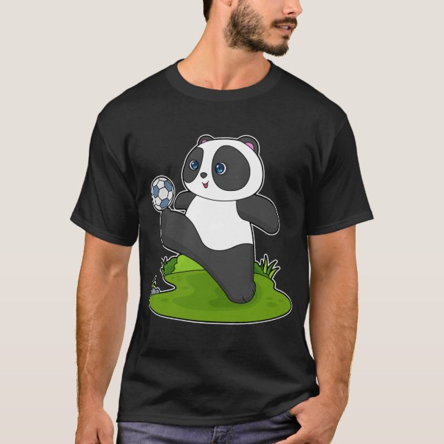 Panda Soccer-spelare T Shirt (Framsida)