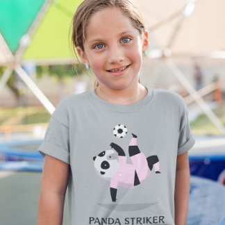 Panda Soccer Striker Flickors Fotboll  T Shirt