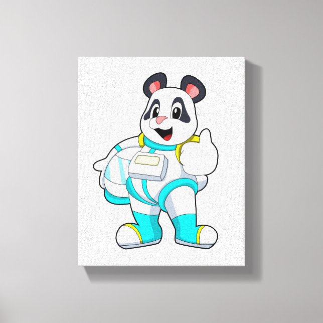 Panda som astronaut med Costume Canvastryck (Framsida)