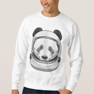 Panda som astronaut med Helmet Lång Ärmad Tröja