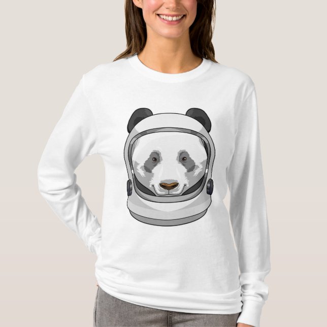 Panda som astronaut med Helmet T Shirt (Framsida)