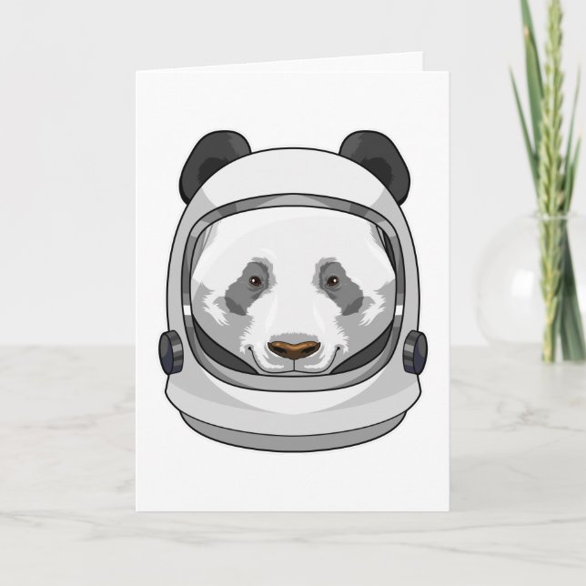 Panda som astronaut med hjälm kort (Framsida)