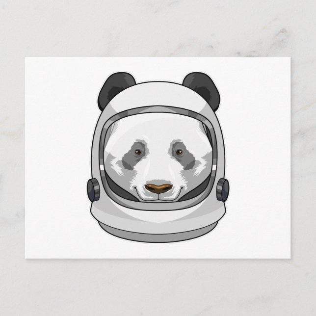 Panda som astronaut med hjälm vykort (Framsida)