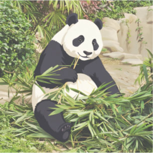 Panda som äter bambu-dekal klistermärken
