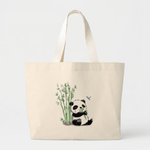 Panda som äter bambu jumbo tygkasse